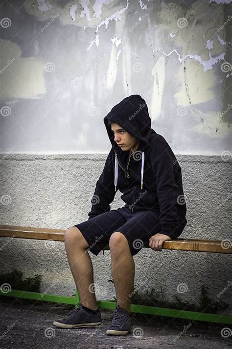 Little Boy Sad Sitting Alone At School Stock Image Image Of Stress