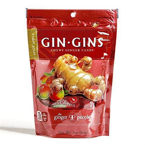 Gin Gins Spicy Apple Chewy Ginger Candy 3 Oz Each 3 Items Per Order