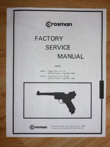 Crosman Mark Mk I 1 Mark Mk Ii 2 Factory Service Manual 1 Lever