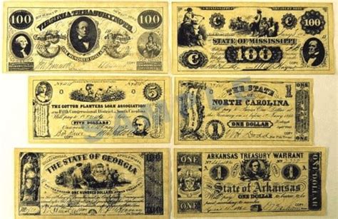 Historic Document Confederate Currency Set A Maryland Center For