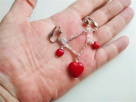 Intimate Jewelry Set Sexy Labia Clamps Heart Vaginal Etsy Uk