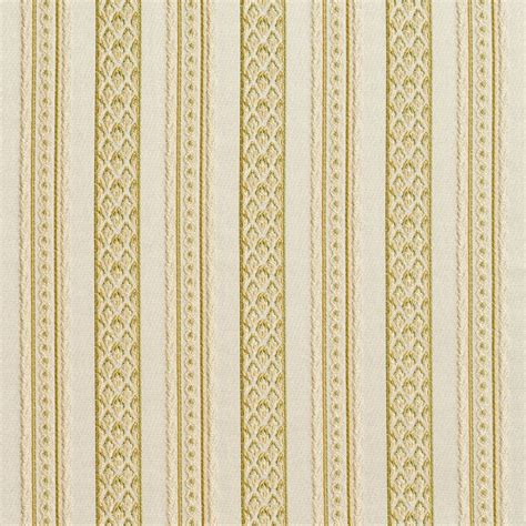 Gold And Light Green Heirloom Vintage Small Decorative Stripe Brocade