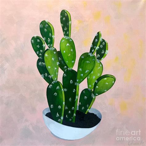 Cactus Oil On Canvas Original Painting By Svetlana Shavrina Fine