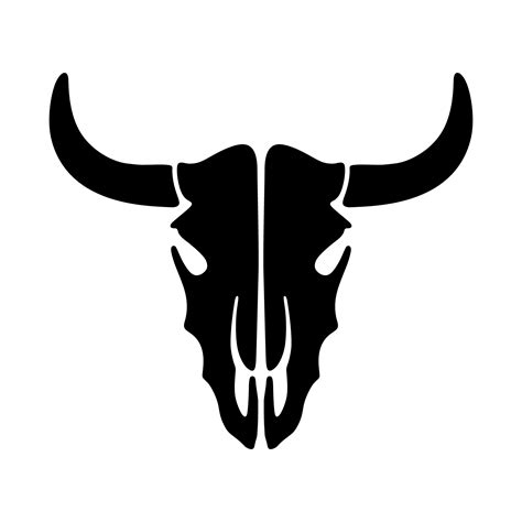 Cow Bull Skull Stencil For Crafts And Walls Bull Skull Stencil