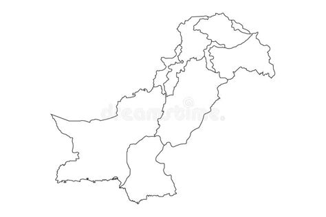 Pakistan Map Black And White Detailed Outline Regions Of The Country