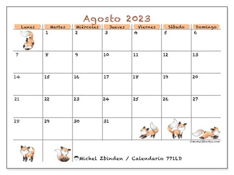 Calendario Agosto De 2023 Para Imprimir “48ld” Michel Zbinden Pe