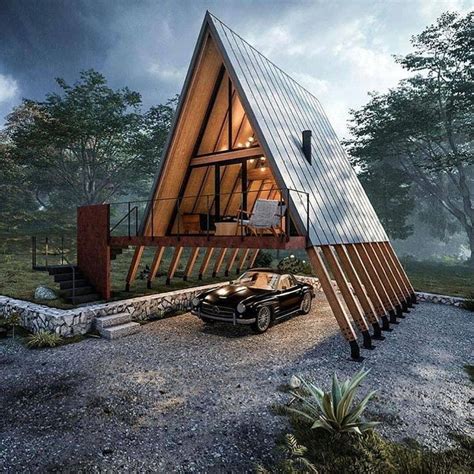 A Frame Small Cabin Triangle House A Frame House Plans Tiny House Cabin
