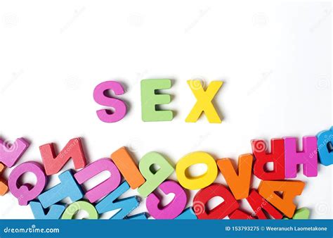 ` Sex ` Letters And Word Learning English Word And Meaning Stock Image
