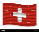 3D ondeando la bandera de Suiza . Plantilla para tu diseño Imagen ...