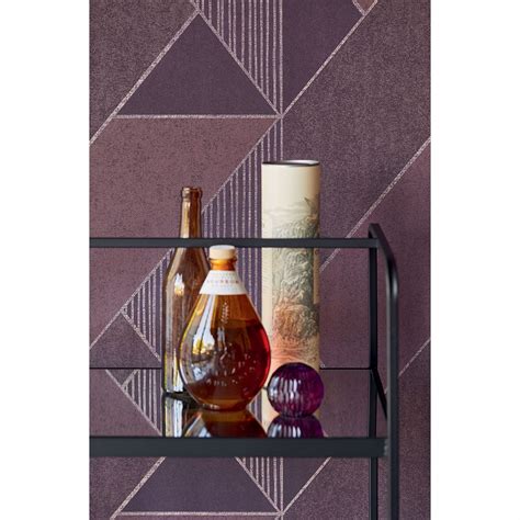 395833 Art Deco Plum Glam Geometric Wallpaper By Eijffinger