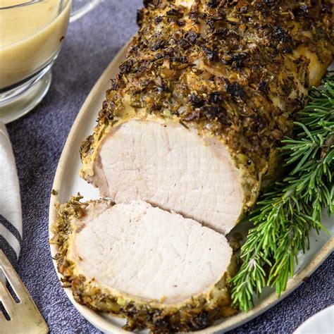 Roasted Rosemary Pork Loin With Gravy Moms Dinner