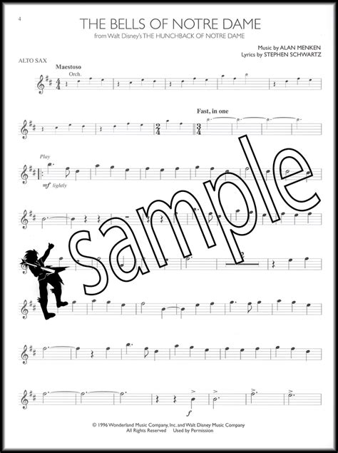 Disney Solos For Alto Sax Saxophone Instrumental Play Along Sheet Music