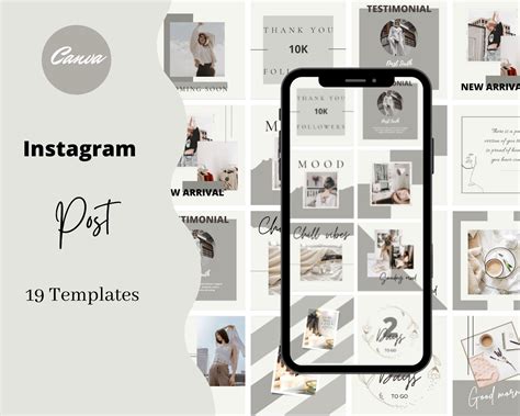 19 Instagram Posts Templates Branding Marketing Tools Minimalist
