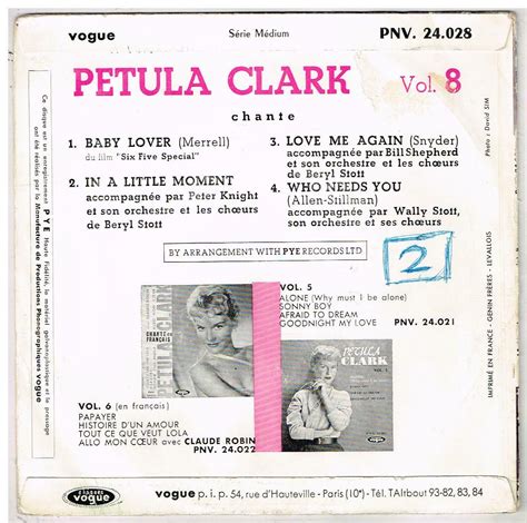 Petula Clark Baby Lover 7 Ep 45 Tours Auction Details