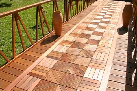 Ground level view of weathered outdoor wood floor. 12 Outdoor Flooring Ideas | Inhabit Zone