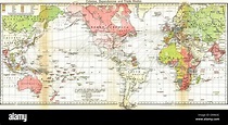 Mapa del Imperio Británico del siglo XIX. Zonas controladas por Gran ...
