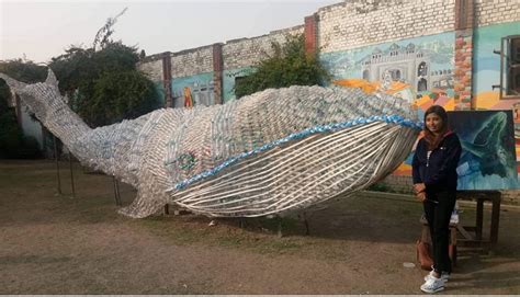 Longest Blue Whale Sculpture Using Plastic Bottles World Records