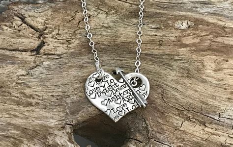 Personalized Heart Necklace Unique Necklace For Women Sterling Silver