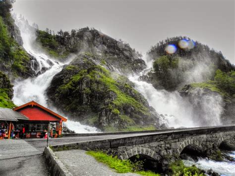 Ritebook Låtefossen Waterfall Twin Waterfall In Oddadalen Valley Norway