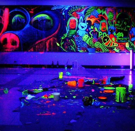 Blacklight Reactive Paint Black Light Room Neon Painting Black