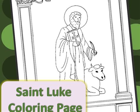 Saint Luke Coloring Page Drawn2bcreative