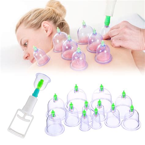 12 Cupsset Medical Chinese Vacuum Cupping Body Massage Therapy Healthy