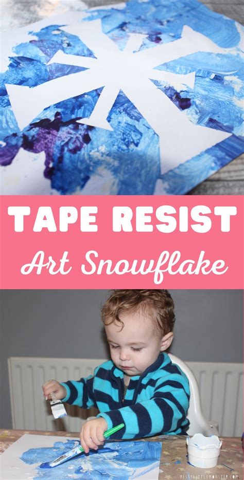 Tape Resist Snowflake Art Toddler Art Projects Winter Crafts