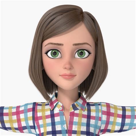 Little Girl Cartoon Character 3d Model