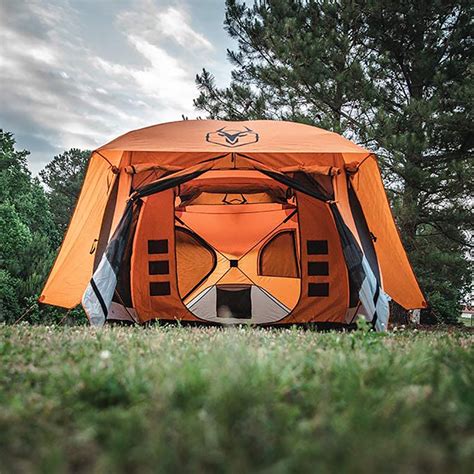Gazelle T4 Plus 8 Person Pop Up Camping Hub Tent Wscreen Room Orange