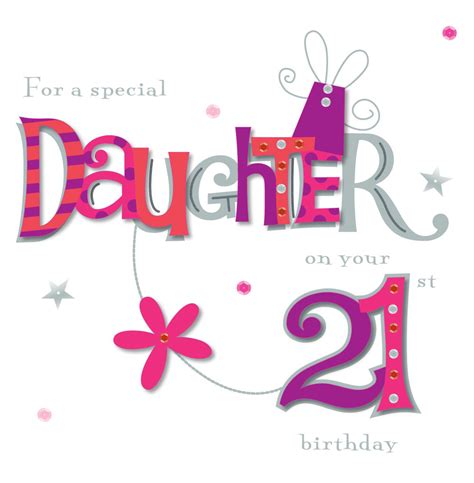 Daughter On Your 21st Birthday Greeting Card Cards Love Kates