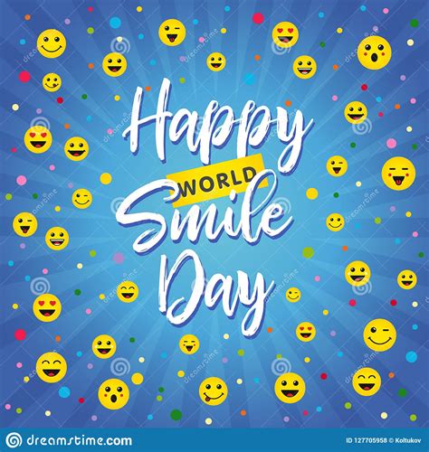 World Smile Day Festive Greetings With Letters Stock Vector