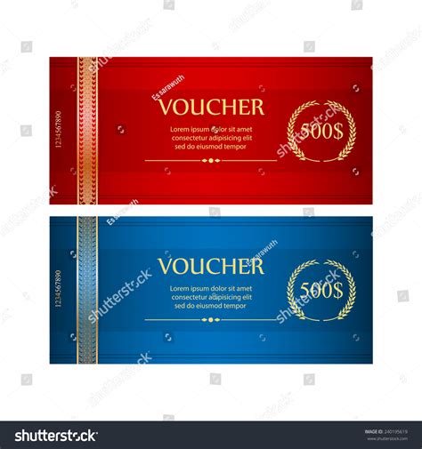 Voucher T Certificate Coupon Template Stock Vector Royalty Free