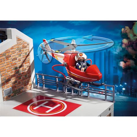 Playmobil 9462 Fire Station With Helicopter City Action