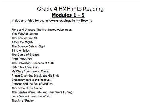Grade 4 Hmh Into Reading Trifold Activity Pack Made By Teachers