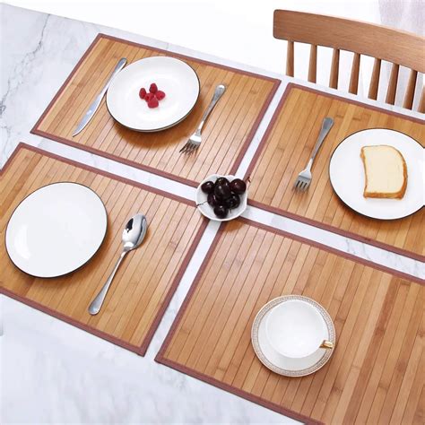 Natural Bamboo Weave Placemats For Kitchen Tableheat Resistant