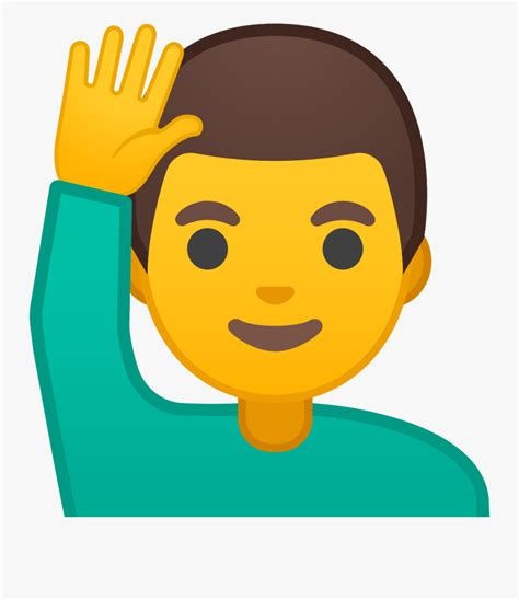 Man Raising Hand Icon Hand Up Emoji Free Transparent Clipart