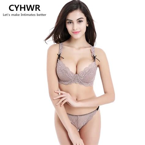 CYHWR Hot Sale Women Underwear Ultra Thin Transparent Bra Set Lace Bra