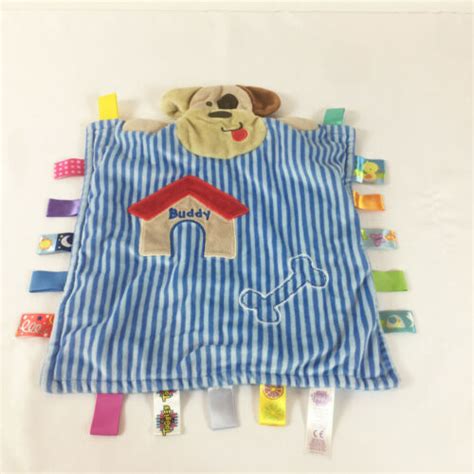 L4 Taggies Buddy Blue Puppy Dog Plush Blanket Stuffed Toy Lovey Crib Ebay