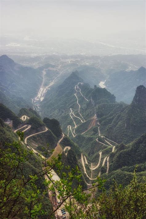 Tianmen Mountain Winding Road Stock Photo Image Of Roads Landscape