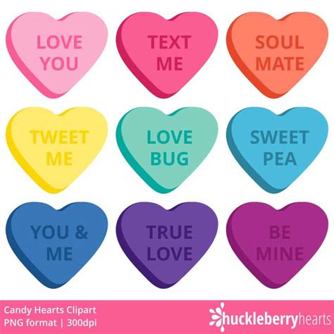 Candy Hearts Clipart Huckleberry Hearts
