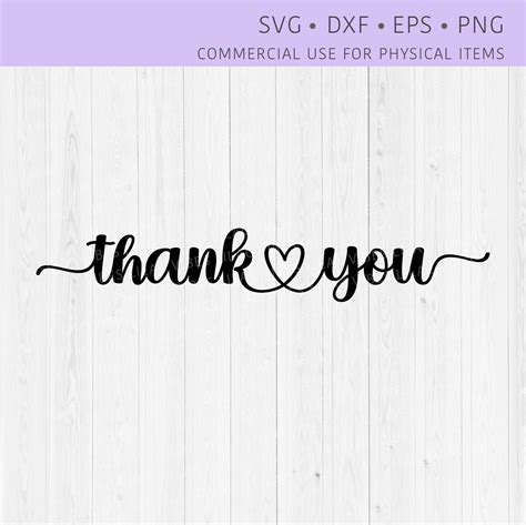 Thank You Svg File Thank You Card Svg Png Dxf Cricut Cut File