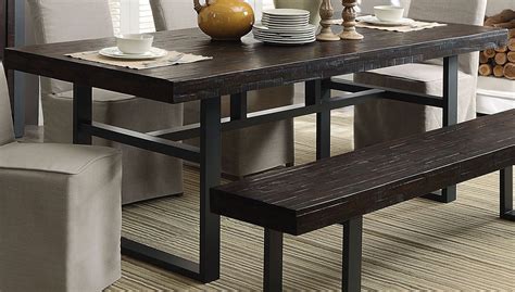 Alina dining table with right hand corner and small bench. Keller Reclaimed Wood Dining Table from Coaster | Coleman ...