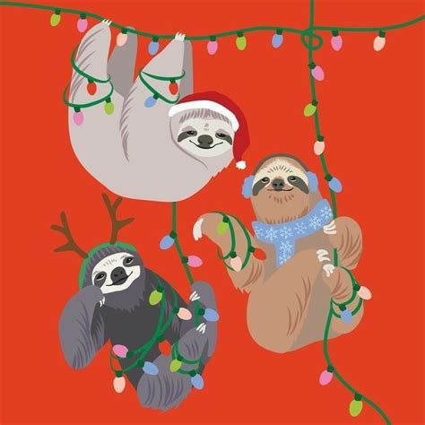 Pin By Sheri Skivers On Holidays Sloth Art Christmas Sloth Cute