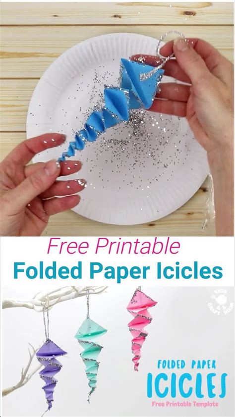 This Folded Paper Icicle Craft Looks Fantastic In White Or Colours