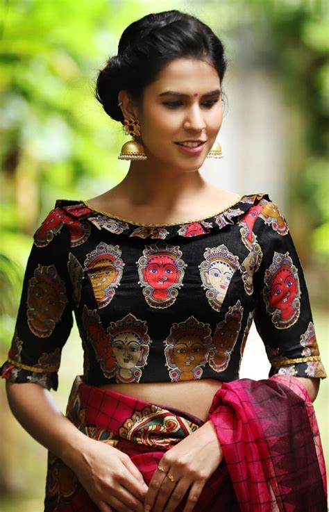 boat neck cotton saree blouse neck designs images
