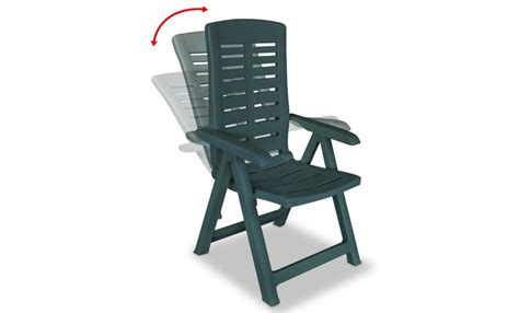 chaise inclinable de jardin 2 pcs 60x61x108 cm plastique vert  Achat