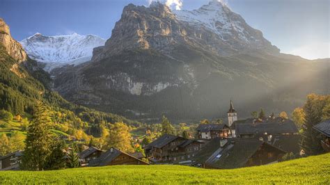 Hd Wallpaper Grindelwald Interlaken Switzerland Mountain Village