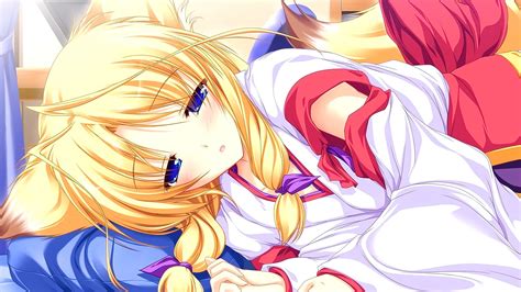 Hintergrundbilder Illustration Blond Wegschauen Lange Haare Anime Mädchen Tierohren