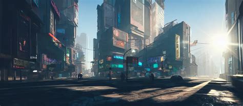 Photorealistic Cyberpunk City Streets Daylight Stable Diffusion