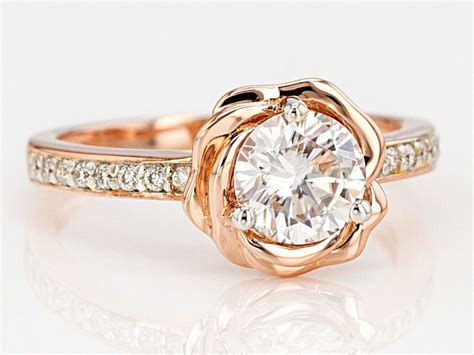 Moissanite 14k Rose Gold Over Silver Ring 116ctw Dew Mos596